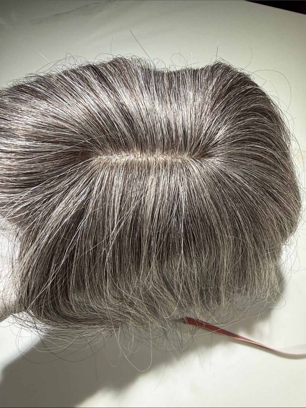 💯% 12” HUMAN Topper with Bangs, Medium/DarkGray/Silver - Picture 10 of 12